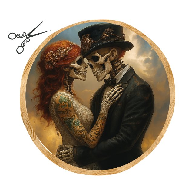 Decoupage Skeleton Couple Wedding 21-inch round Seidenpapier (Von Creator hochgeladen)