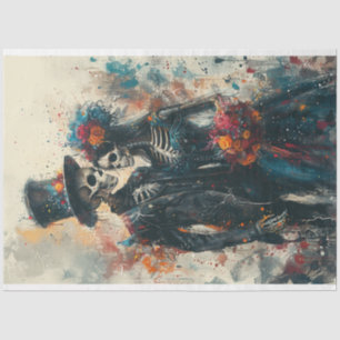 Decoupage Skeleton Couple Wedding Seidenpapier
