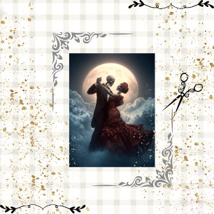 Decoupage Skeleton Mondlicht Waltz Tanz Seidenpapier