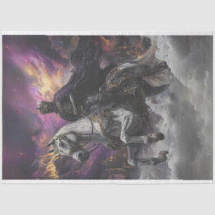 Decoupage Skeleton White Horse Gothic Style Seidenpapier