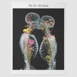 Decoupage Skeletons Kissing Fits 16x20 Canvas  Seidenpapier
