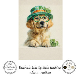 Decoupage St. Patrick's Day Golden Retriever Seidenpapier