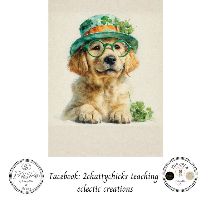Decoupage St. Patrick's Day Golden Retriever  Seidenpapier (Von Creator hochgeladen)