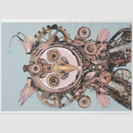 Decoupage Steampunk Pink Owl Gizmo Hootsworth Seidenpapier