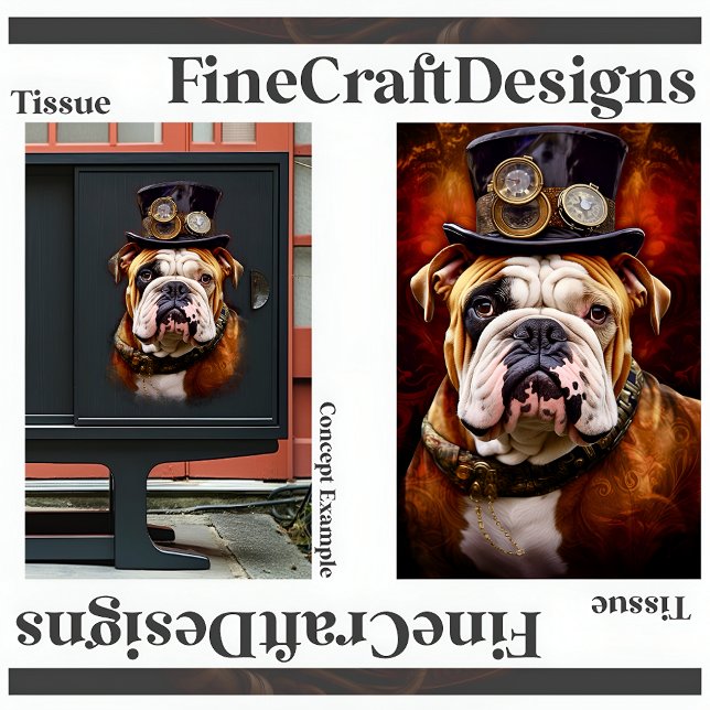 Decoupage Steampunk Regal British Bulldog Verließ  Seidenpapier (Von Creator hochgeladen)
