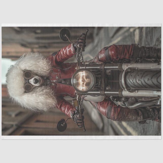 Decoupage Steampunk Standard Poodle Biker Seidenpapier (Vorderseite)
