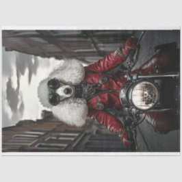 Decoupage Steampunk Standard Poodle Motorrad Seidenpapier