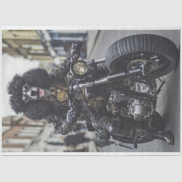 Decoupage Steampunk Standard Poodle Motorradfahrer Seidenpapier