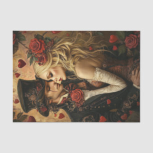 Decoupage Steampunk Valentine Romantisches Paar Seidenpapier