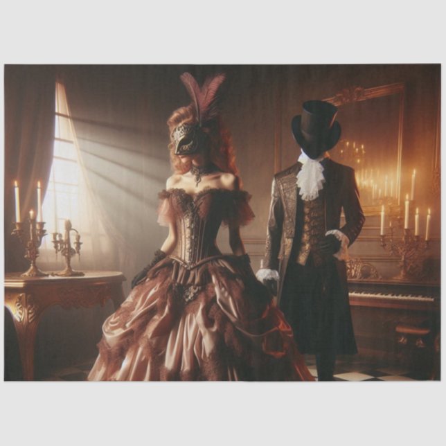 Decoupage Steampunk Victorian Fantasy Masquerade  Seidenpapier (Vorderseite)