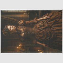 Decoupage Steampunk Victorian Lady in Brown Seidenpapier