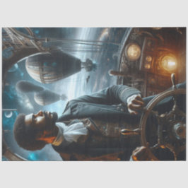Decoupage Steampunk Victorian Space Air Captain Seidenpapier