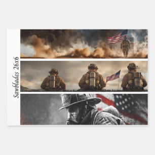 Decoupage Stolz Feuerwehr Amerikanische Flagge Geschenkpapier Set