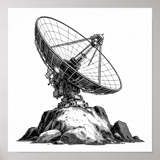 Decoupage Template: 1960s Asteroid Antenna  Poster (Vorne)