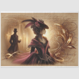 Decoupage Tissue Gothic Viktorianisch Lady Seidenpapier