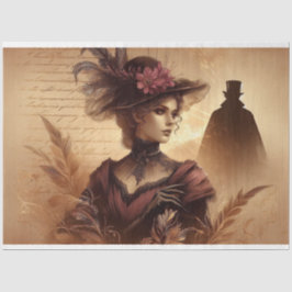 Decoupage Tissue Gothic Viktorianisch Lady Seidenpapier