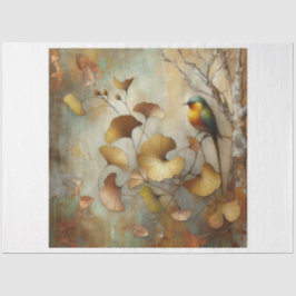 Decoupage, Tissue Paper, Bird, Ginkgo, Blätter Seidenpapier