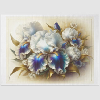 Decoupage Tissue Paper Floral Iris Blume Seidenpapier