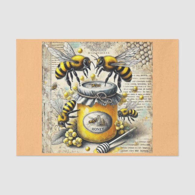 decoupage tissue paper met bijen seidenpapier (Vorderseite)