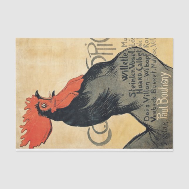 Decoupage Tissue Paper Vintag Rooster Farm Seidenpapier (Vorderseite)