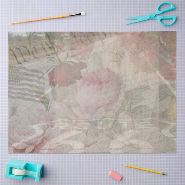 Decoupage USA Floral Collage Seidenpapier (Basteln)