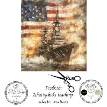 Decoupage USA Warship auf See