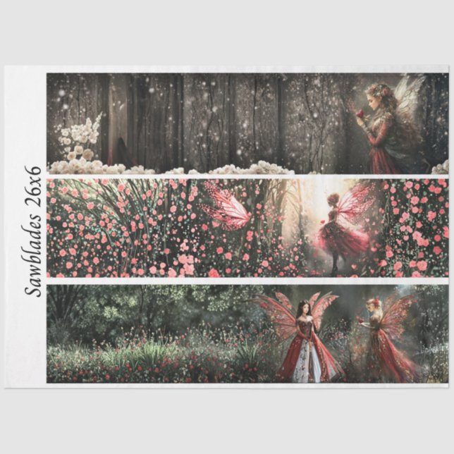 Decoupage Valentine Fairy Signs & Handsaws  Seidenpapier (Vorderseite)