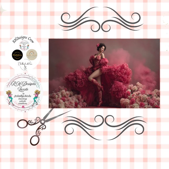 Decoupage Valentine Lady in Red Corset Lace  Seidenpapier (Von Creator hochgeladen)