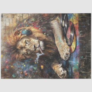 Decoupage Vibranly Abstrakt Lion Vinyl Platten Sho Seidenpapier