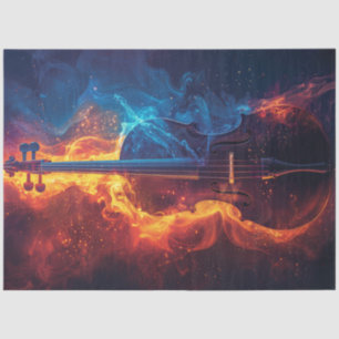 Decoupage Vibranly Feuer Violin Seidenpapier