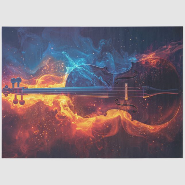 Decoupage Vibranly Feuer Violin Seidenpapier (Vorderseite)