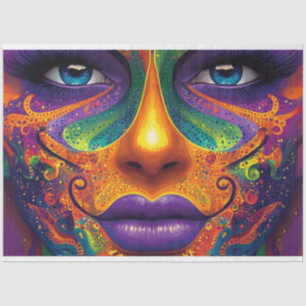 Decoupage Vibrann farbig Mardi Gras Mask Seidenpapier