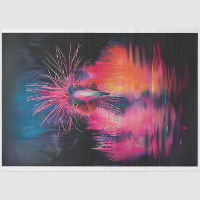 Decoupage Vibranred Colored Wackadoodle Bird Seidenpapier (Vorderseite)