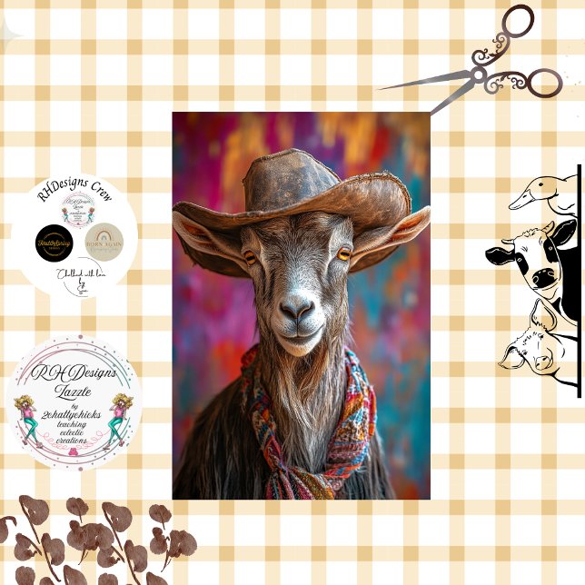 Decoupage Vibranred Cowboy Goat Seidenpapier (Von Creator hochgeladen)