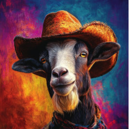 Decoupage Vibranred Goat Western Hat Seidenpapier