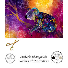 Decoupage Vibranter Koala Aboriginal-Kunst  Seidenpapier