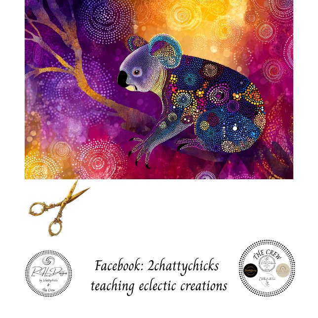 Decoupage Vibranter Koala Aboriginal-Kunst  Seidenpapier (Von Creator hochgeladen)