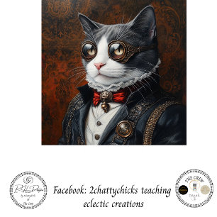 Decoupage Viktorianisch Valentine Dashing Cat Seidenpapier