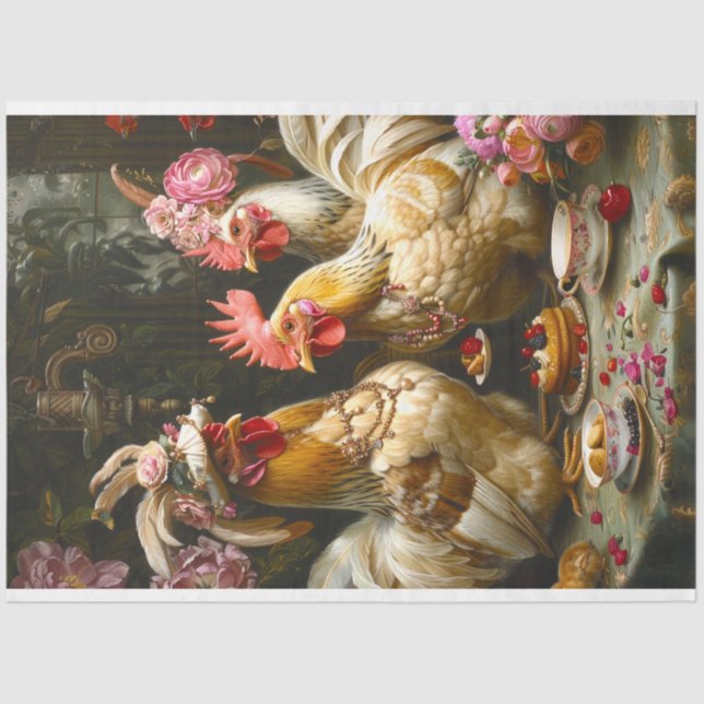 Decoupage Vintag Elegant Hen Soiree Tee Party Seidenpapier (Vorderseite)