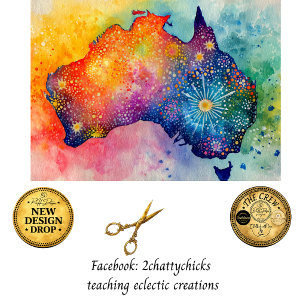 Decoupage-Wasserfarben-Karte Australien & Farbenex Seidenpapier