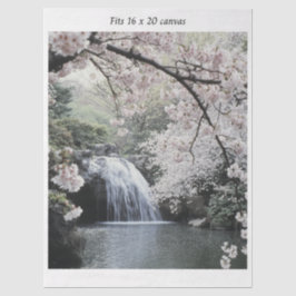 Decoupage Waterfall Cherry Blossom Fits 16x20  Seidenpapier