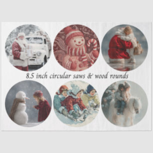 Decoupage-Weihnachtsmann-Kreissäge-Designs 21,59 c Seidenpapier