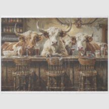 Decoupage Western Bar mit Kühen in Salon