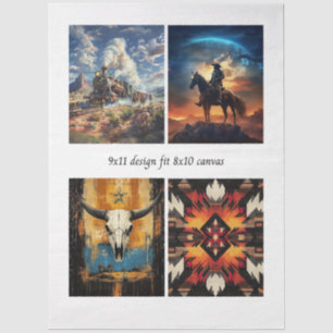 Decoupage Western & Tribal 8x10 Canvas Designs  Seidenpapier