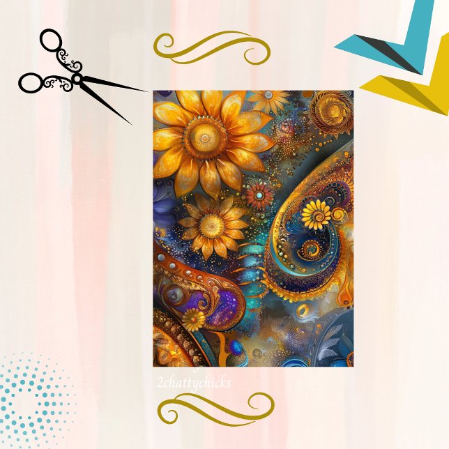Decoupage Whimsical Abstrakt Floral Paisley Art Seidenpapier (Von Creator hochgeladen)