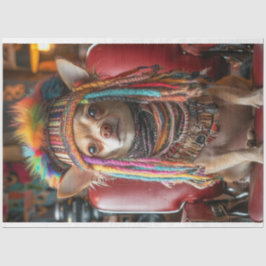 Decoupage Whimsical Chihuahua Patchwork in Salon Seidenpapier