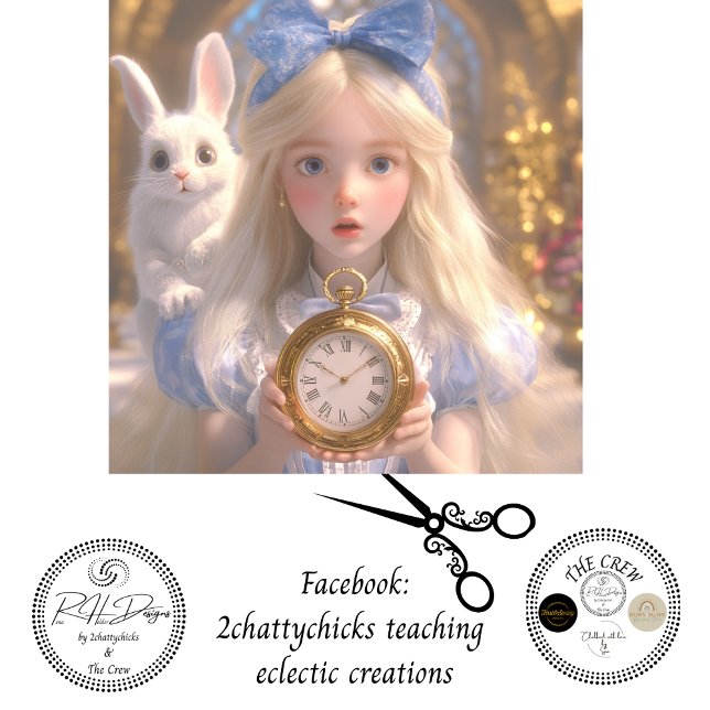 Decoupage Whimsical Girl & Rabbit on Adventures Seidenpapier (Von Creator hochgeladen)