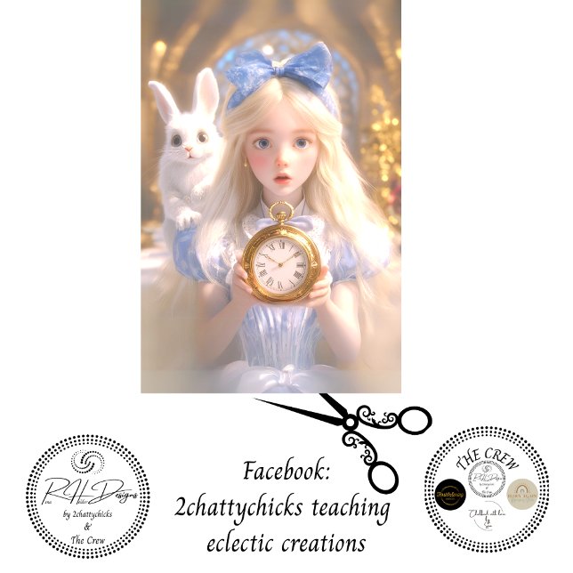 Decoupage Whimsical Girl & Rabbit on Adventures Seidenpapier (Von Creator hochgeladen)