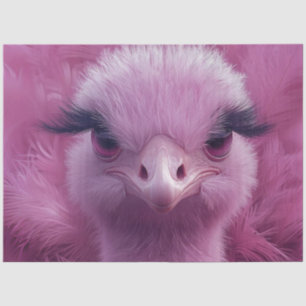 Decoupage Whimsical Glamour Pink Ostrich Seidenpapier