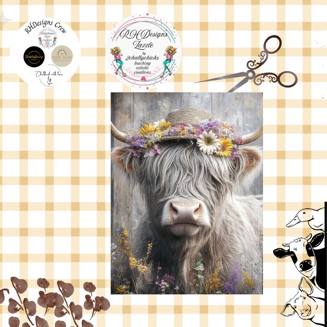 Decoupage Whimsical Highland Blume Seidenpapier (Von Creator hochgeladen)